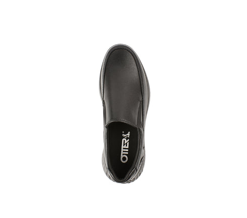 Pantofi casual, barbati, OTTER, DS217A3 negru, piele naturala